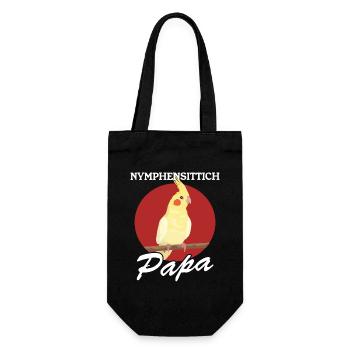 Nymphensittich Papa Vogelbesitzer Geschenk - Geschenkbeutel für Flaschen - Schwarz - Vorne