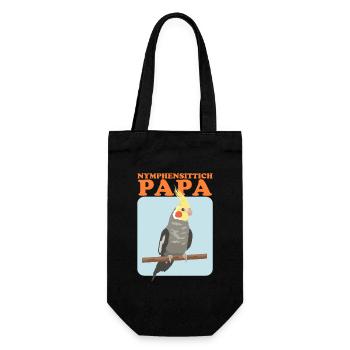 Nymphensittich Papa | Vogelbesitzer Geschenk - Geschenkbeutel für Flaschen - Schwarz - Vorne