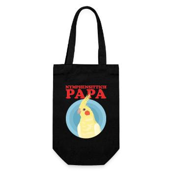 Nymphensittich Papa Vogel Besitzer Geschenk - Geschenkbeutel für Flaschen - Schwarz - Vorne