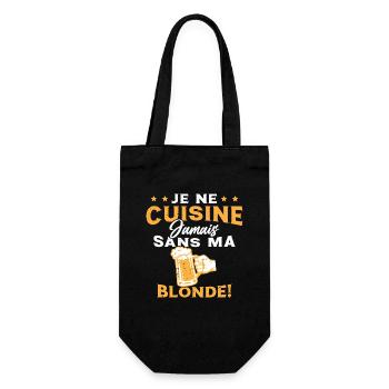 Je Ne Cuisine Jamais Sans Ma Blonde Humour - Sac à bouteille - noir - Devant