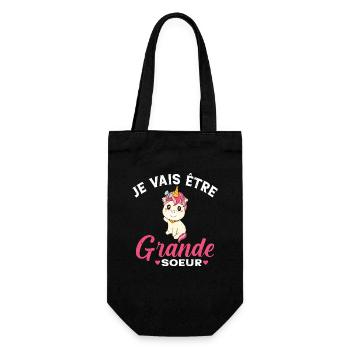 Je Vais Être Grande Soeur Licorne - Sac à bouteille - noir - Devant
