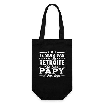 Je ne suis pas retraité je suis papy à plein temps - Sac à bouteille - noir - Devant