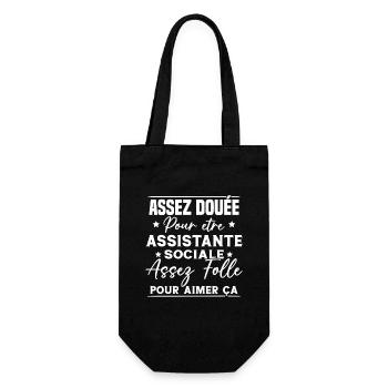 Assistante Sociale Humour Métier Idée Cadeau Femme - Sac à bouteille - noir - Devant