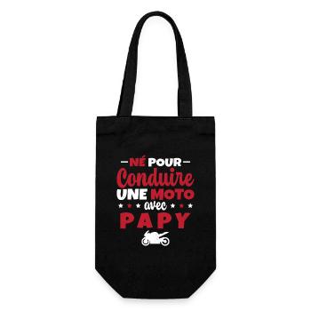 Né pour Conduire une Moto avec Papy Motard Cadeau - Sac à bouteille - noir - Devant