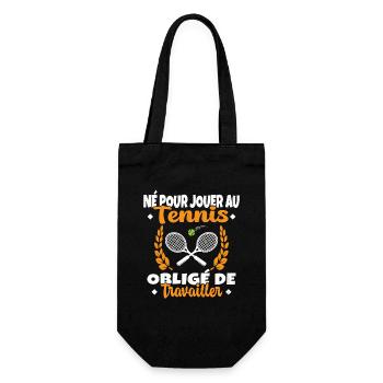 Né Pour Jouer au Tennis Humour Cadeau - Sac à bouteille - noir - Devant