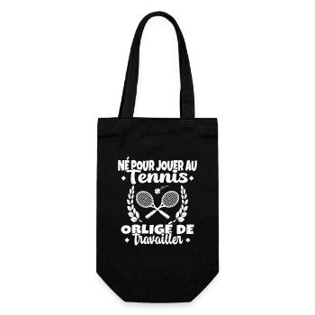 Né Pour Jouer au Tennis Humour Cadeau - Sac à bouteille - noir - Devant