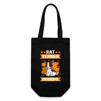Rat Terrier Grandpa Hunde Hundebesitzer Geschenk - Geschenkbeutel für Flaschen - Schwarz - Vorne