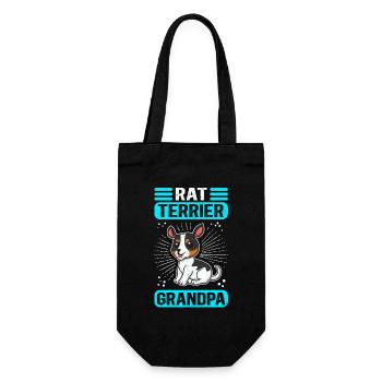Rat Terrier Grandpa Hund Hundebesitzer Geschenk - Geschenkbeutel für Flaschen - Schwarz - Vorne