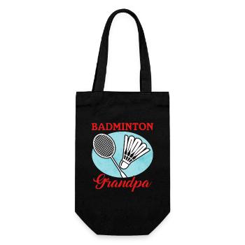 Badminton Grandpa Badminton Player Gift - Gift Bag for Bottles - black - Front