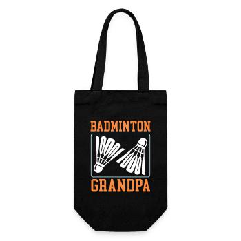 Badminton Grandpa | Badminton Player Gift - Gift Bag for Bottles - black - Front