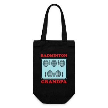 Badminton Grandpa Sport Badminton Player Gift - Gift Bag for Bottles - black - Front