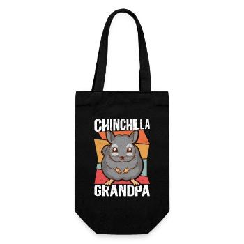 Chinchilla Grandpa Besitzer Chinchillas Geschenk - Geschenkbeutel für Flaschen - Schwarz - Vorne