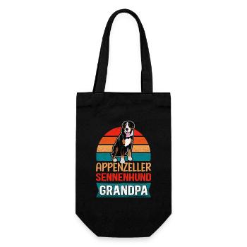 Appenzeller Sennenhund Grandpa Geschenk - Geschenkbeutel für Flaschen - Schwarz - Vorne