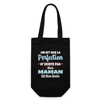 Maman est la perfection - Cadeau fête des mères - Sac à bouteille - noir - Devant