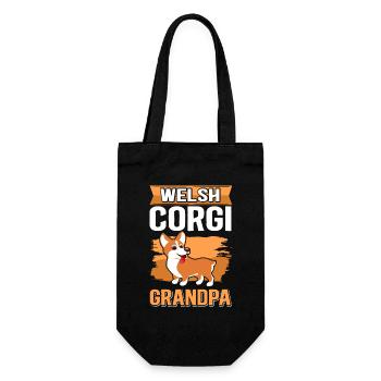 Welsh Corgi Grandpa Hund Hundebesitzer Geschenk - Geschenkbeutel für Flaschen - Schwarz - Vorne