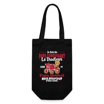 Papa Conduisant Le Tracteur Père Agriculteur Cool - Sac à bouteille - noir - Devant