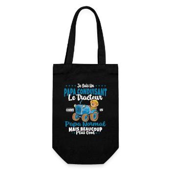 Papa Conduisant Le Tracteur Père Agriculteur Cool - Sac à bouteille - noir - Devant