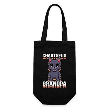 Chartreux Grandpa Carthusian Cat Gift - Gift Bag for Bottles - black - Front