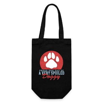 Hundepapa Herrchen Hunde Hundebesitzer Geschenk - Geschenkbeutel für Flaschen - Schwarz - Vorne