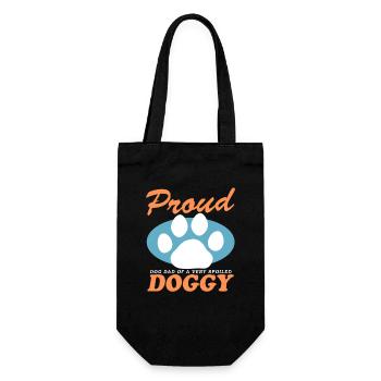 Hundepapa Herrchen Hundebesitzer Hunde Geschenk - Geschenkbeutel für Flaschen - Schwarz - Vorne