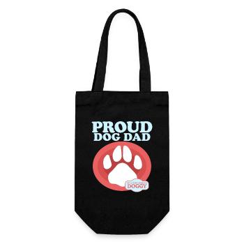 Hundepapa Hundebesitzer Herrchen Hunde Geschenk - Geschenkbeutel für Flaschen - Schwarz - Vorne