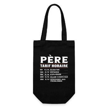 Homme Vintage Humour Tarif Horaire Cadeau Papa - Sac à bouteille - noir - Devant