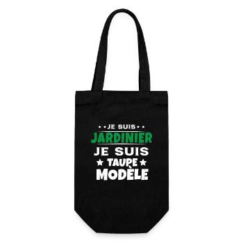 Je suis jardinier Je suis Taupe Modèle Humour - Sac à bouteille - noir - Devant