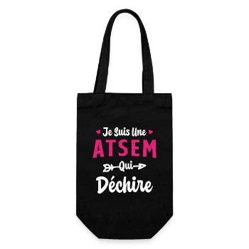 Je suis une ATSEM qui déchire Idée Cadeau Atsem - Sac à bouteille - noir - Devant