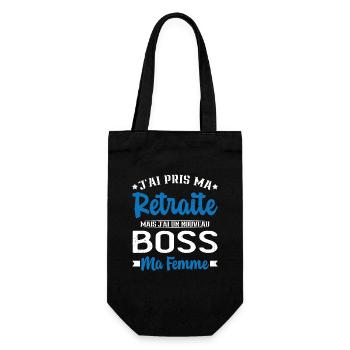 Nouveau Boss Ma Femme Humour Cadeau Retraite - Sac à bouteille - noir - Devant