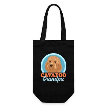 Cavapoo Grandpa Dog Owner Cavoodle Gift - Gift Bag for Bottles - black - Front