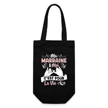 Ma Marraine & Filleule Cadeau Fille Amour - Sac à bouteille - noir - Devant