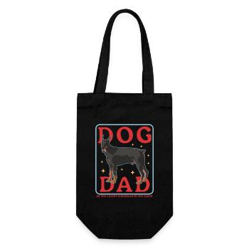 Dobermann Dad Hundebesitzer Hundepapa Geschenk - Geschenkbeutel für Flaschen - Schwarz - Vorne
