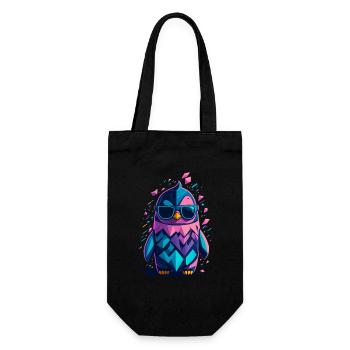 Pingouin cool mignon - Sac à bouteille - noir - Devant