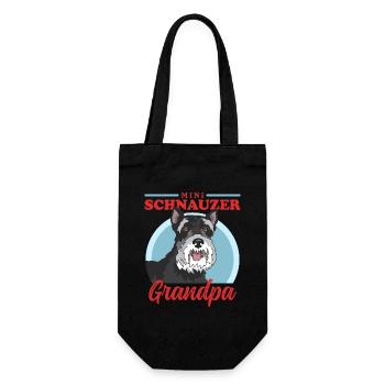 Zwergschnauzer Grandpa Schnauzer Hunde Geschenk - Geschenkbeutel für Flaschen - Schwarz - Vorne