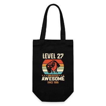 Level 27 Komplettes Geburtstagsgeschenk von 1996 - Geschenkbeutel für Flaschen - Schwarz - Vorne
