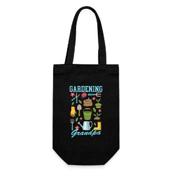 Garten Gartenarbeit Hobbygärtner Opa Geschenk - Geschenkbeutel für Flaschen - Schwarz - Vorne