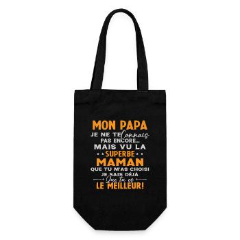 Annonce grossesse Cadeau Futur Papa Future Maman - Sac à bouteille - noir - Devant