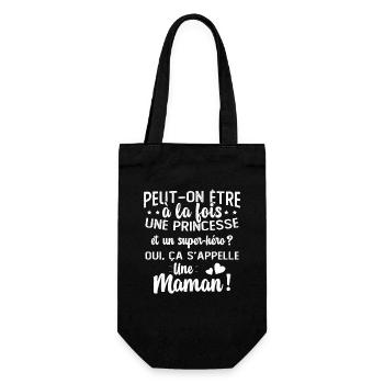 Cadeau Maman Princesse et SuperHero Fête des Mères - Sac à bouteille - noir - Devant