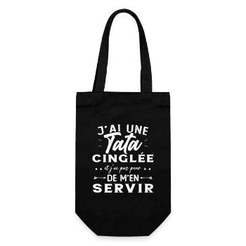 Neveu Nièce Cadeau J'ai Une Tata Cinglée Humour - Sac à bouteille - noir - Devant