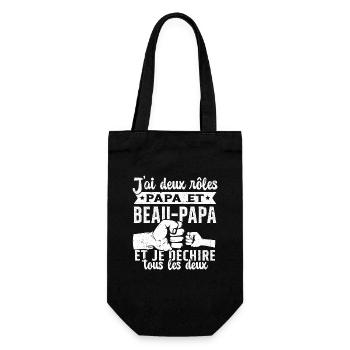 J'ai Deux Titres Papa et Beau Papa Cadeau - Sac à bouteille - noir - Devant