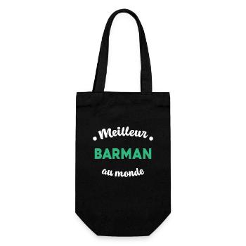 Le meilleur barman au monde Cadeau Papa Papi Homme - Sac à bouteille - noir - Devant