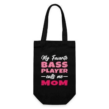 Frau, mein Lieblingsbassist, nennt mich Mama-Geschenk - Geschenkbeutel für Flaschen - Schwarz - Vorne