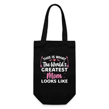 So sieht die beste Mutter der Welt aus - Geschenkbeutel für Flaschen - Schwarz - Vorne