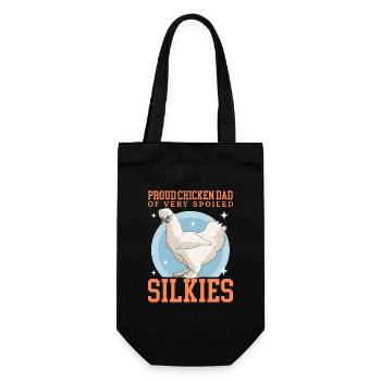 Silk Chicken Dad Silkie Chicken Silk Chickens Gift - Gift Bag for Bottles - black - Front