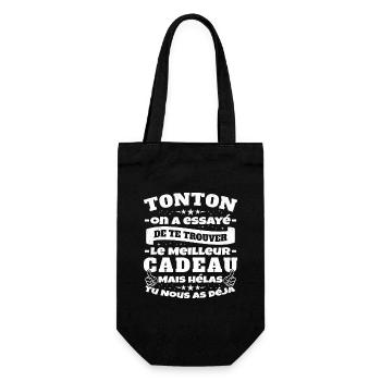 Tonton On A Essayé De Trouver Le Meilleur Cadeau - Sac à bouteille - noir - Devant