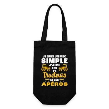Mec Simple Tracteur Apéro Farmer Fermier Bière - Sac à bouteille - noir - Devant