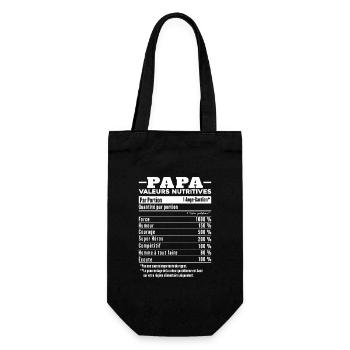 Cadeau papa humour papa valeurs nutritives - Sac à bouteille - noir - Devant