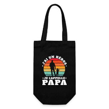 J'ai Un Héros Je L'appelle Papa Cadeau Pére - Sac à bouteille - noir - Devant