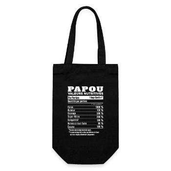 Cadeau papou humour papou valeurs nutritives - Sac à bouteille - noir - Devant