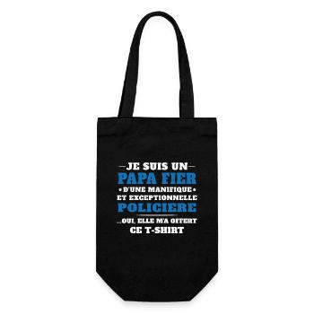 Je suis un Papa Fier d'une magnifique Policière - Sac à bouteille - noir - Devant